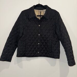 L.L. Bean Quilted Plaid Riding Jacket, Black, Woman’s Medium